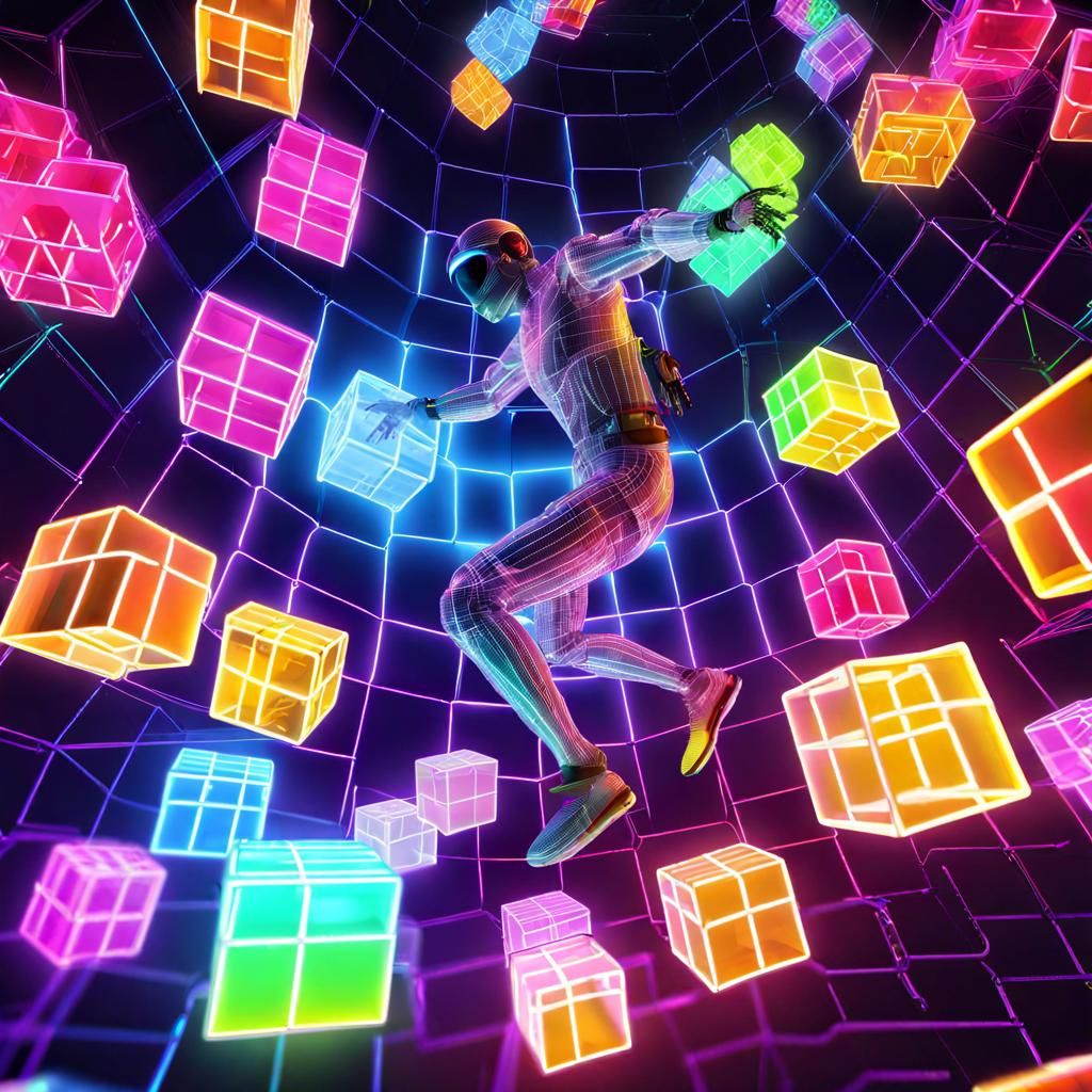 Neon cyberspace jumper   by @David Myers