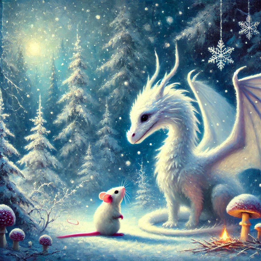Dragon and mouse best friends