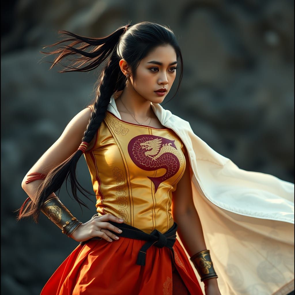 Ethereal Bhutanese Warrior in Cinematic Glory