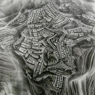 township on a hillside informal settlements and slums scratc...