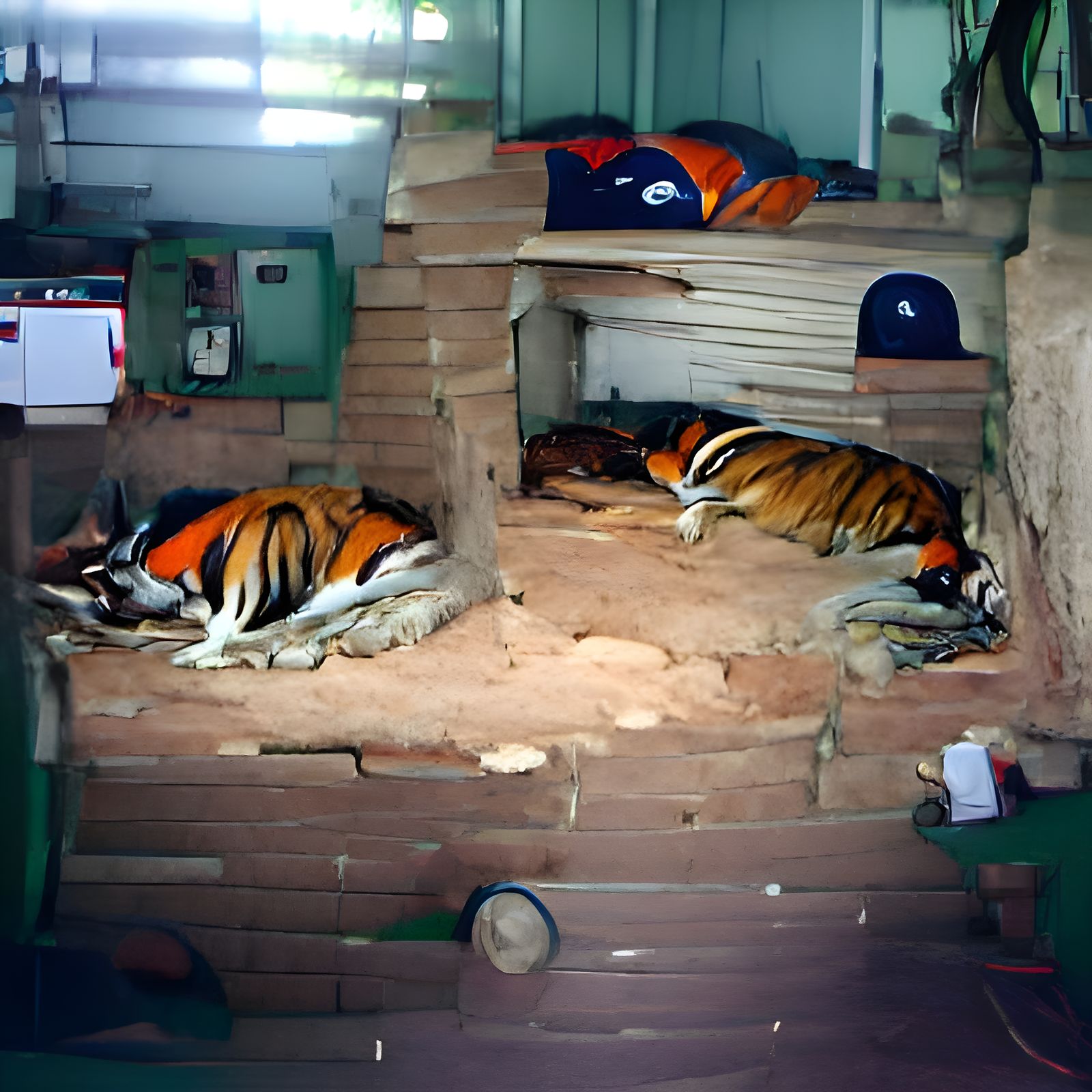 Tigers house sleeping