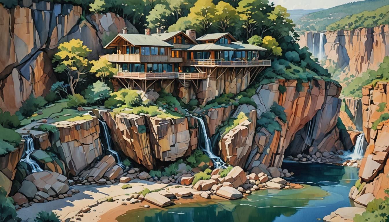 A stunning scene of an incredible, impossible, architectural...