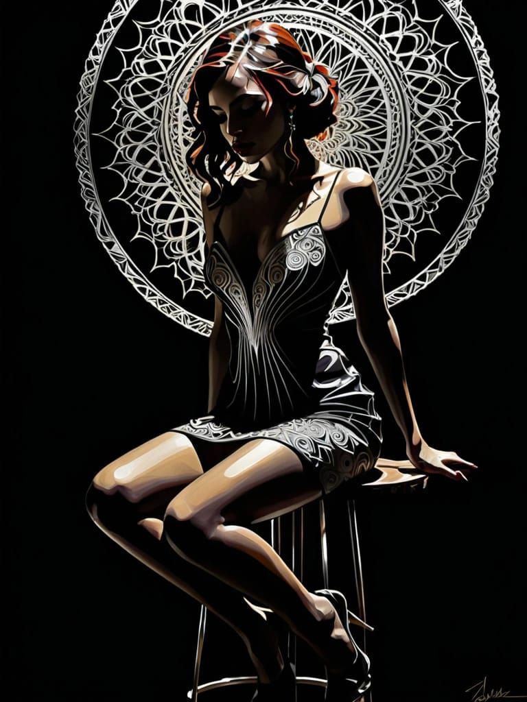 Art Nouveau potrait of a beautiful woman