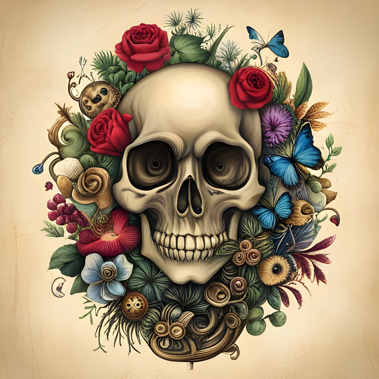 Whimsical Skull
