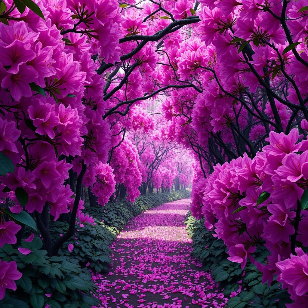 Natural Rhododendron tunnels in Reenagross Park Ireland 💜💜💜  by @SilverMoon