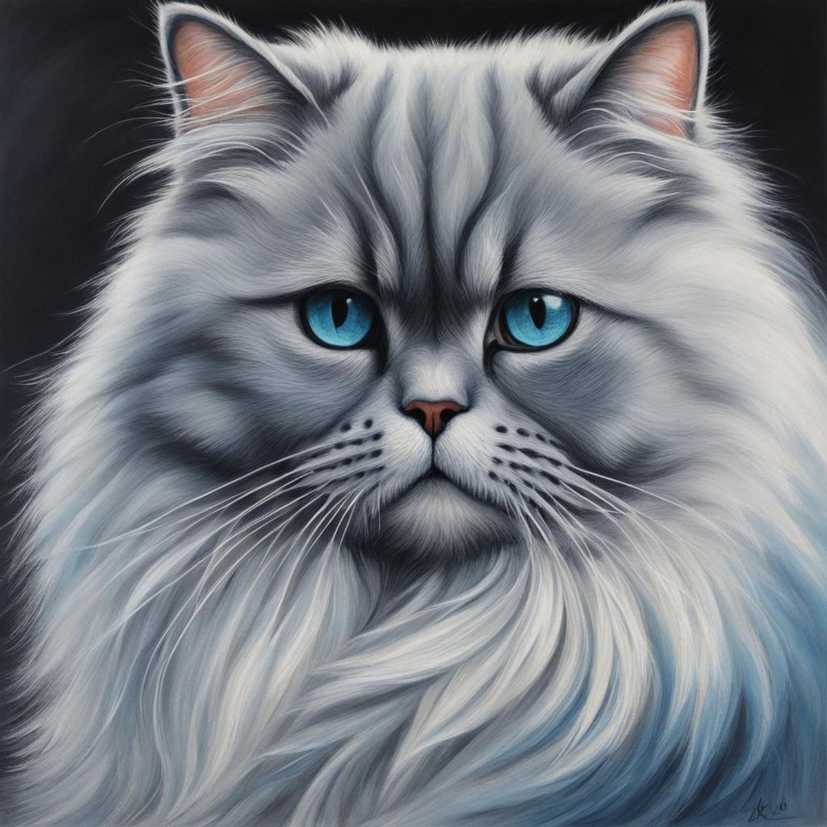 6 pictures (6/6) Portrait of a cat in charcoal and chalk style. - AI ...