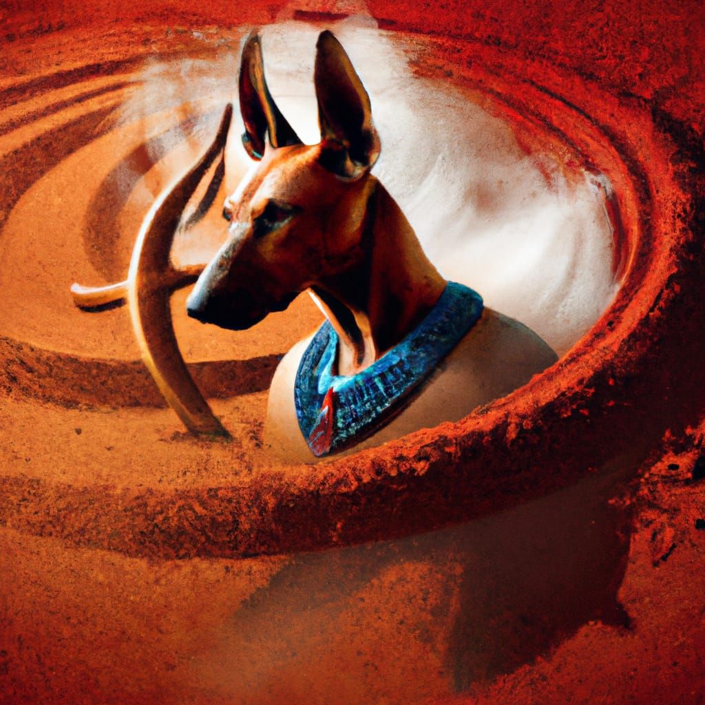 The Egyptian god Anubis appeared out of nowhere in a swirl o...