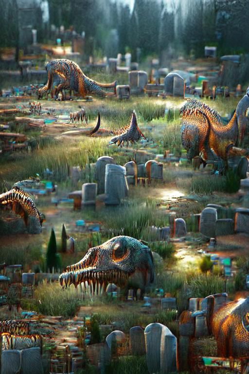Dinosaur's graveyard 8k resolution concept art hyperdetailed