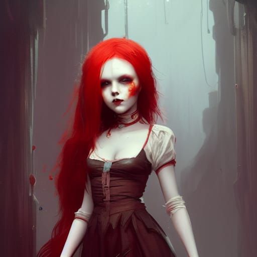 Creepy Doll With Red Hair