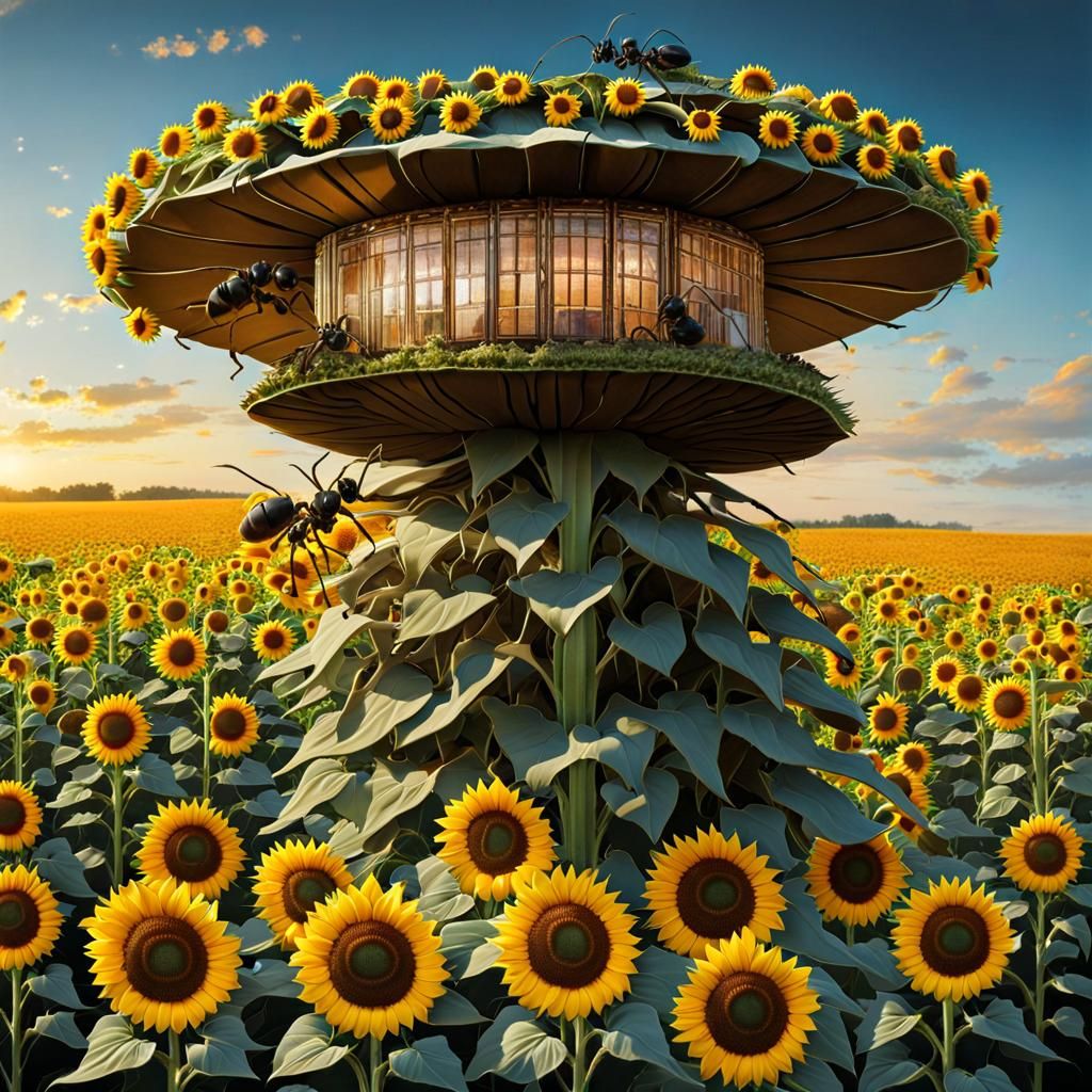 Sunflower ants' house