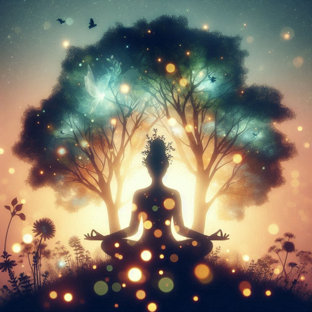 double exposure beautiful fantasy portrait landscape..