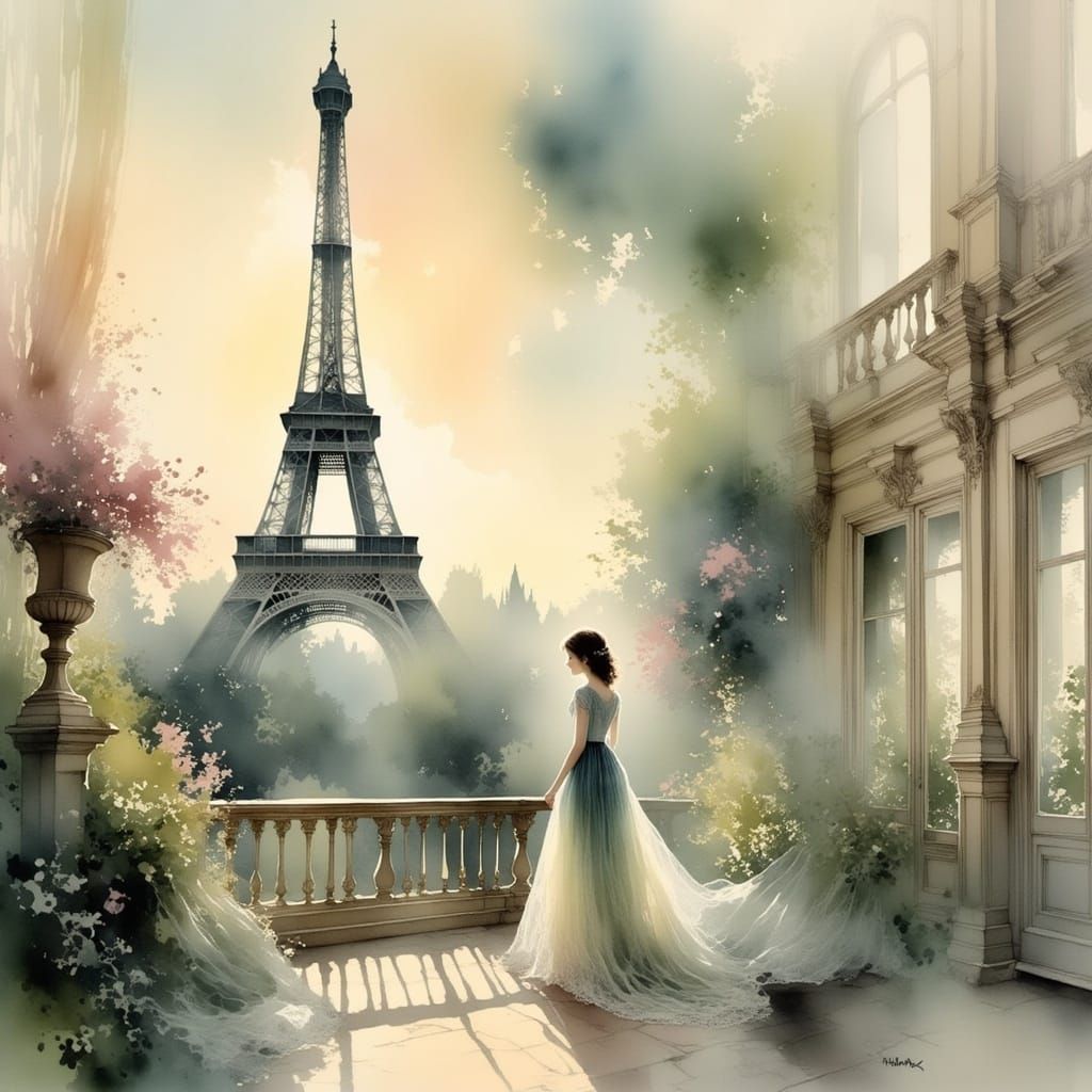 <lora:Light and Lace-Flux:1.0> Paris like a dream  by @nightcoffee