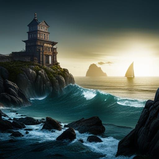 Sea Reflection in Eye: Detailed Matte Painting