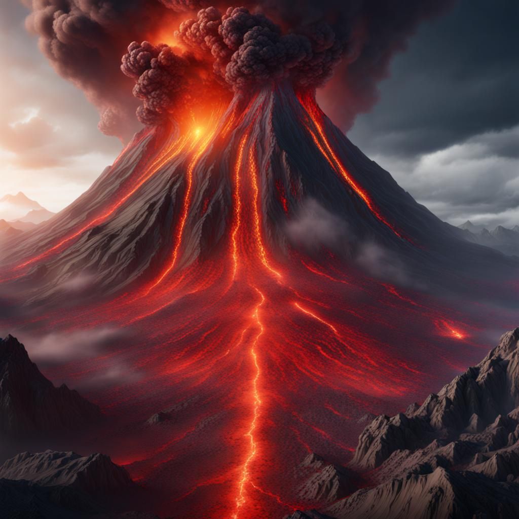 volcano eruption - AI Generated Artwork - NightCafe Creator