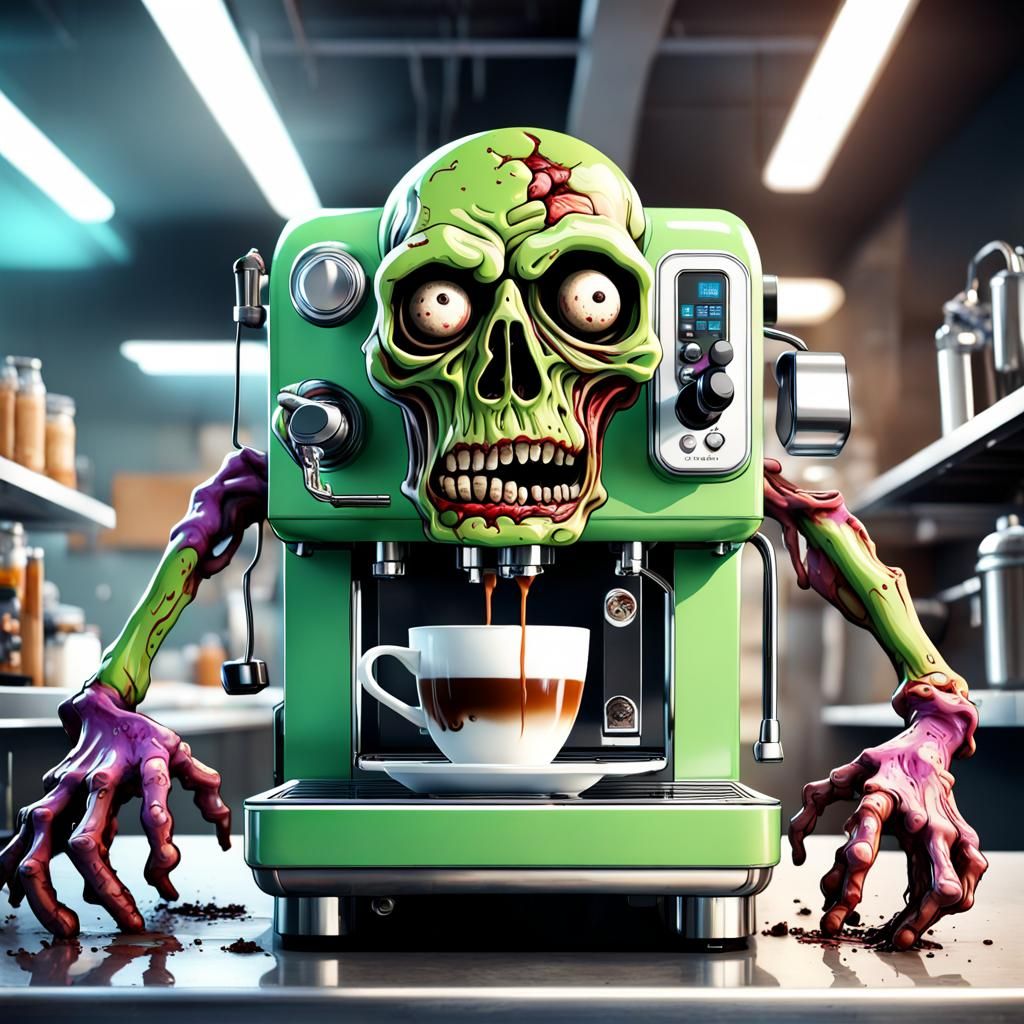 The NecroBrew Xpress - Making killer coffee!  by @Bellemia