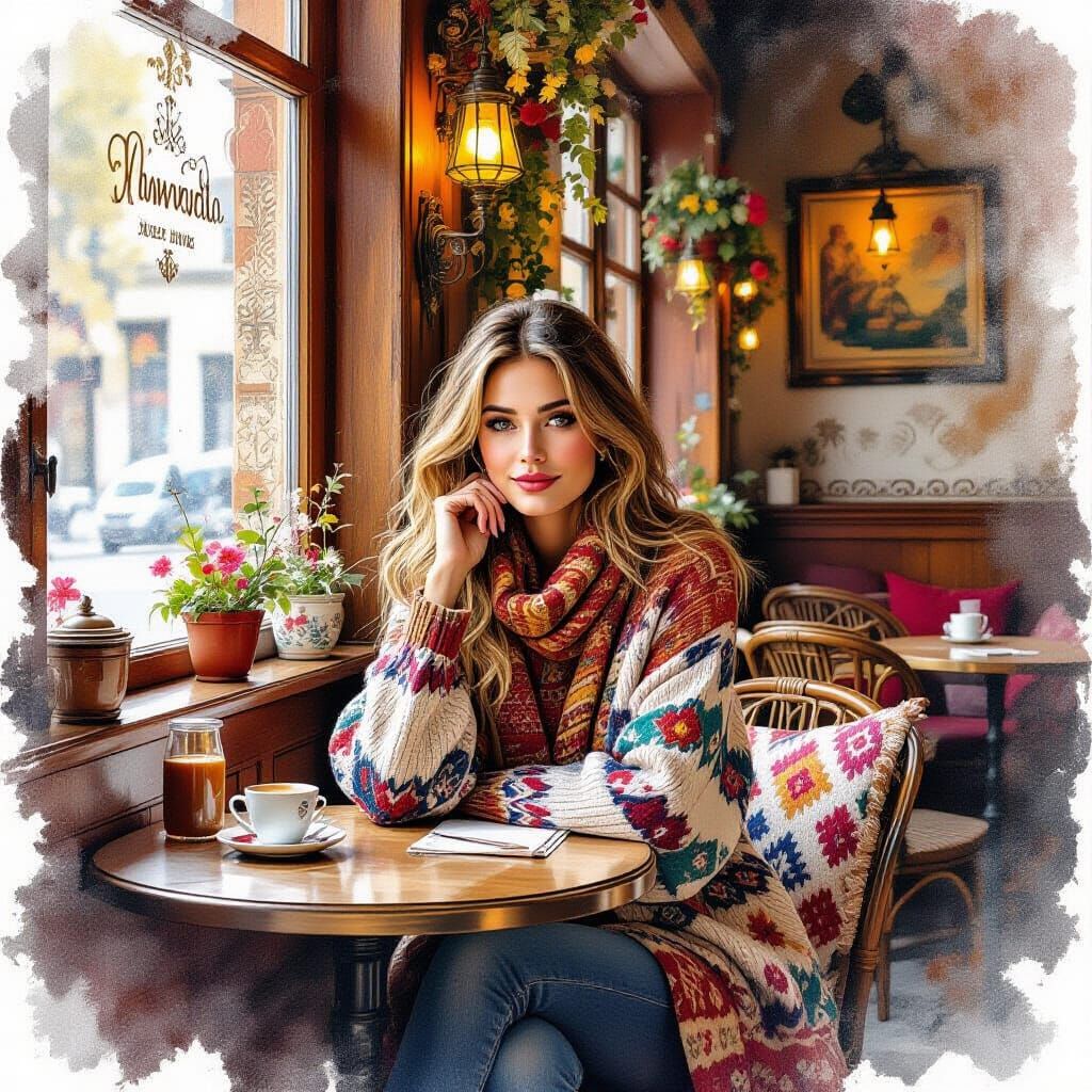 Cozy cafe in Lviv  by @Lilith Black Moon