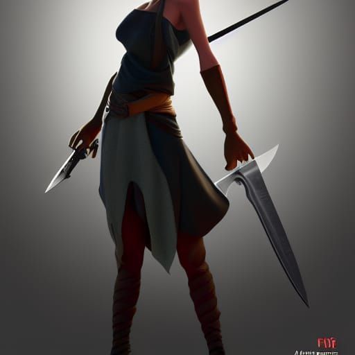 assassin girl with knives