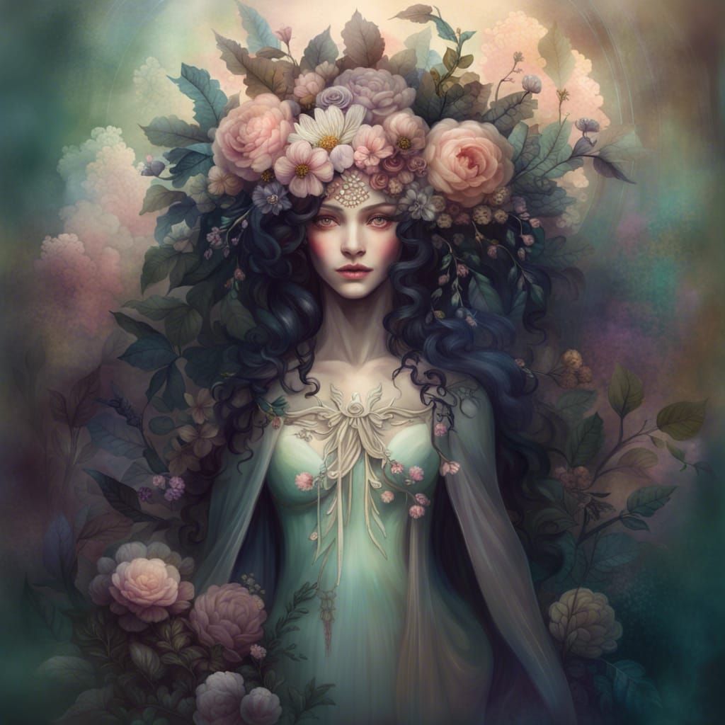 Goddess of Flowers - AI Generated Artwork - NightCafe Creator