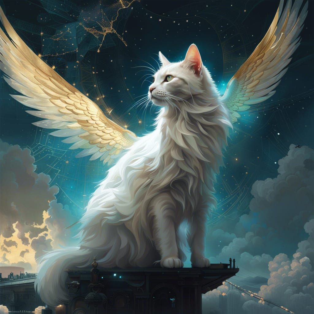 The cat with wings - AI Generated Artwork - NightCafe Creator