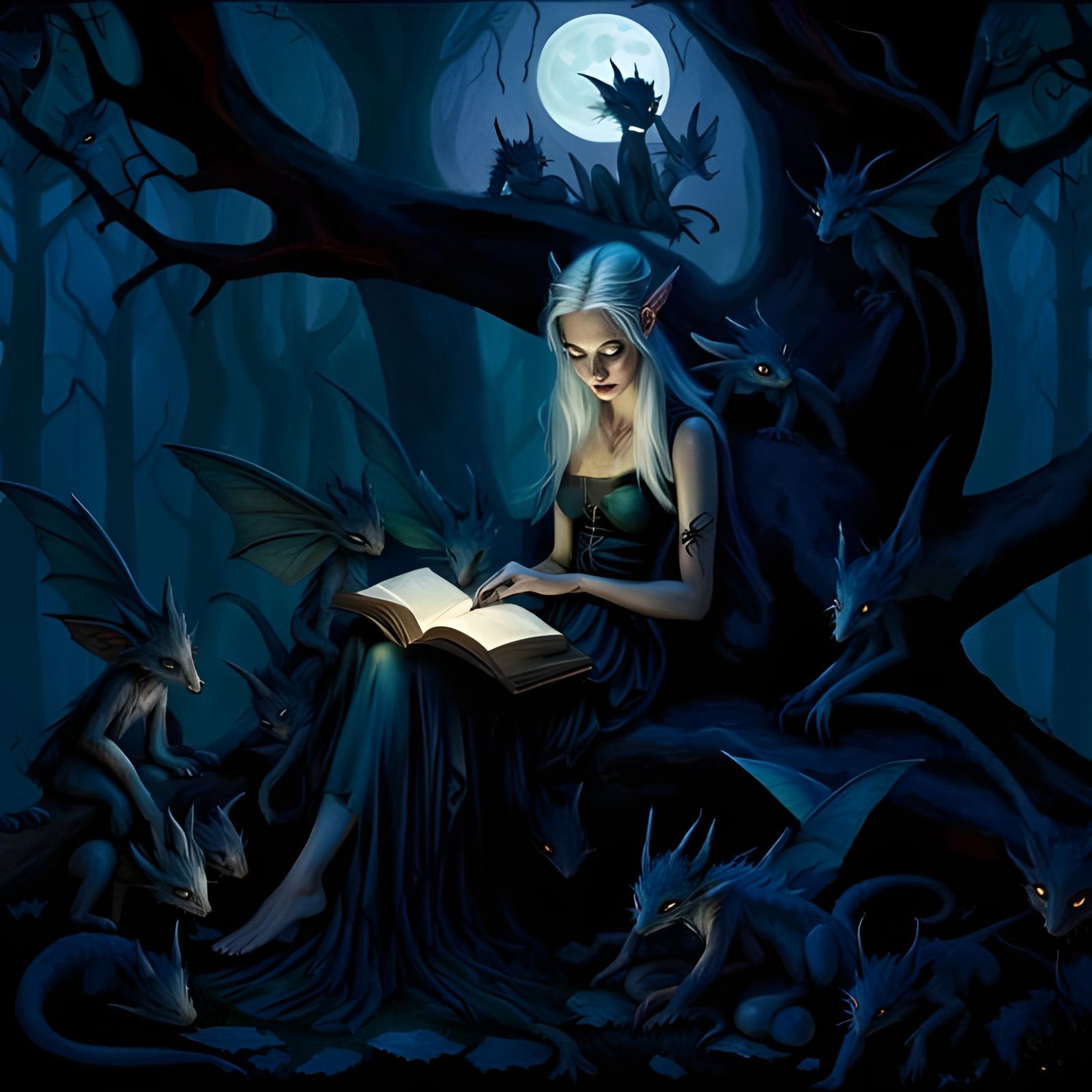 Fairy Fae Reading Dragon tales - AI Generated Artwork - NightCafe Creator