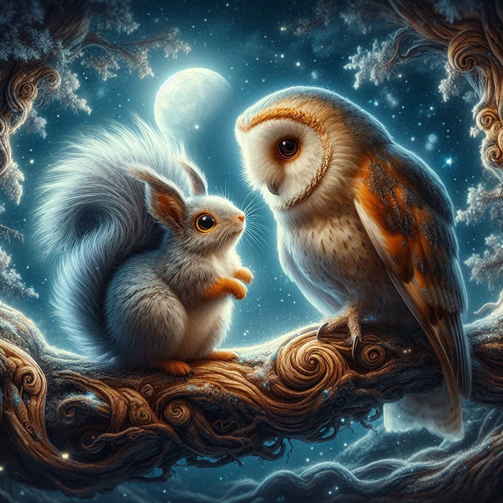 The Squirrel says to the Owl your are my special friend.