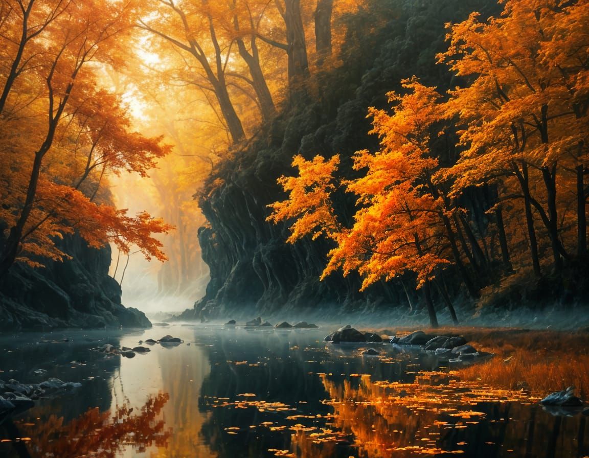 Autumn Pond  by @Wacky Fun