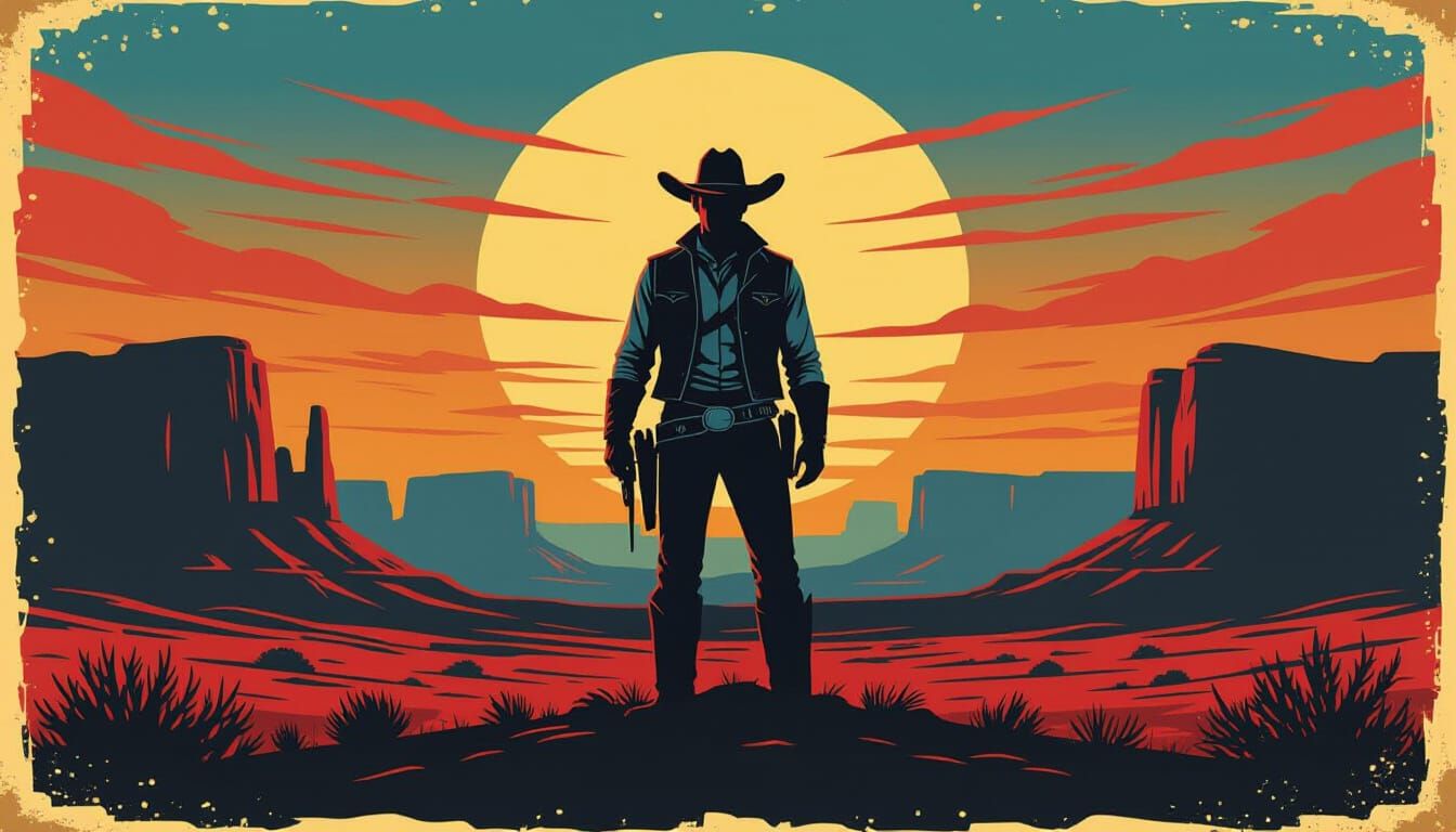 Vintage Western Movie Poster  by @Charming Me At Night