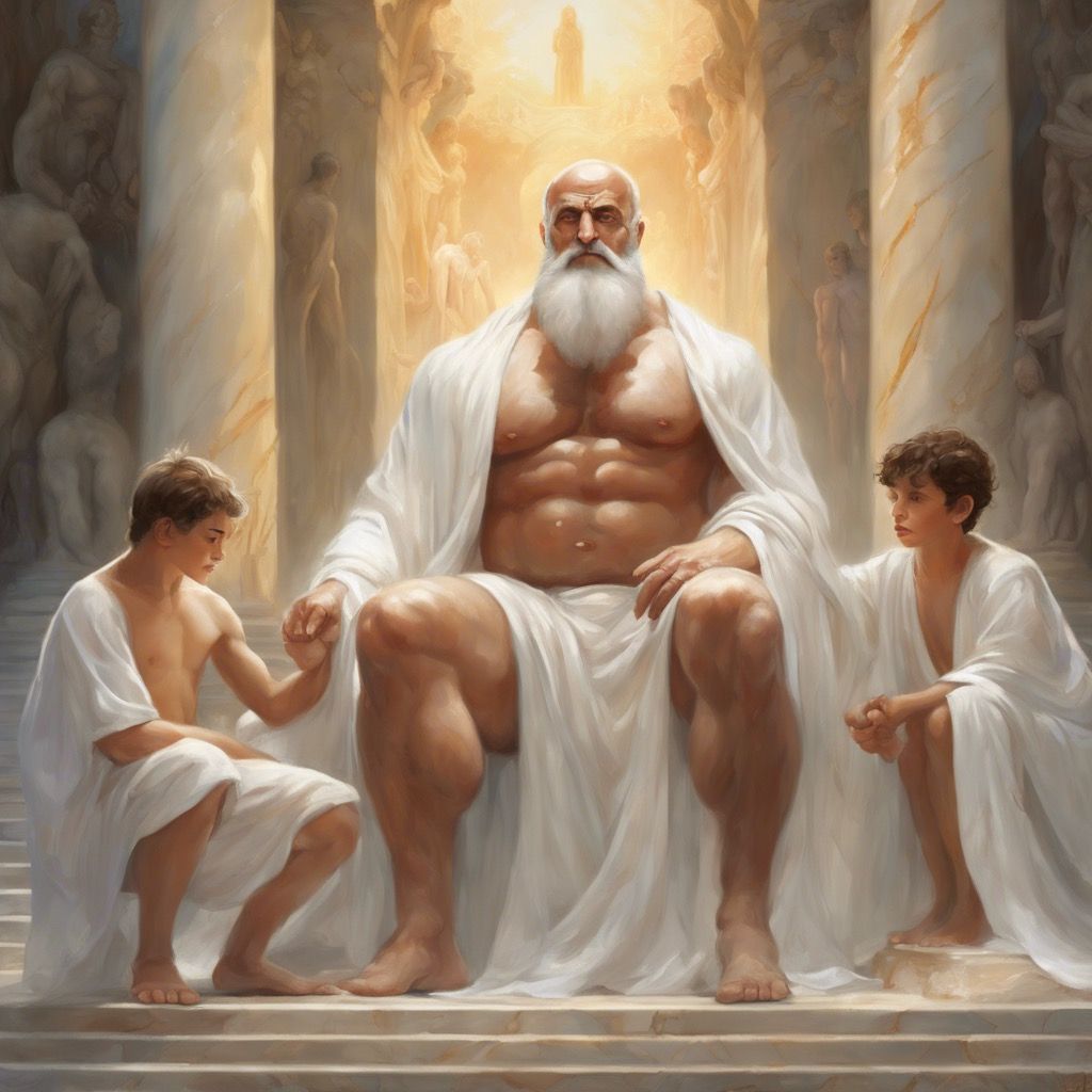 The Blind General and his two sons mourn the death of Heliod...