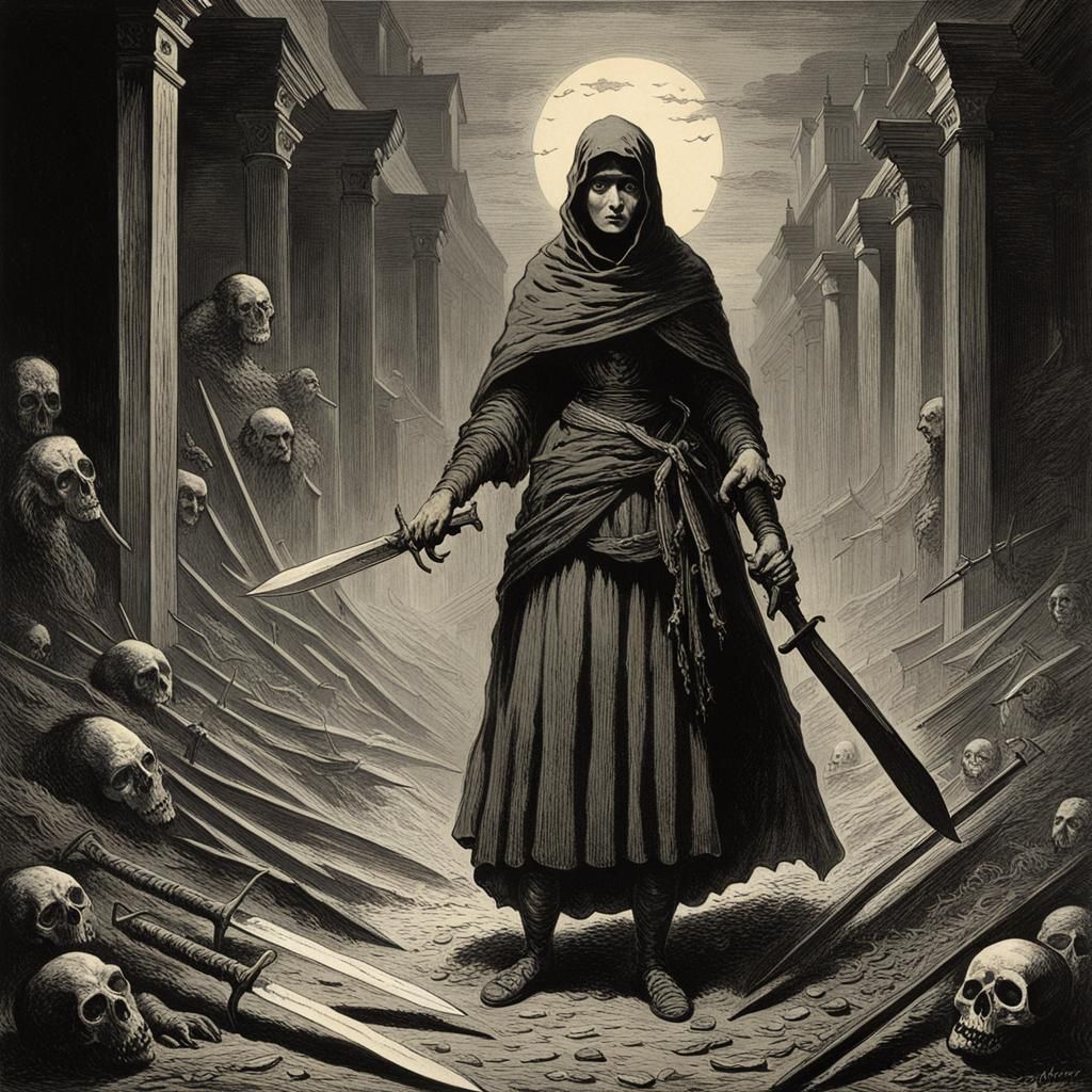 A woman with KNIVES