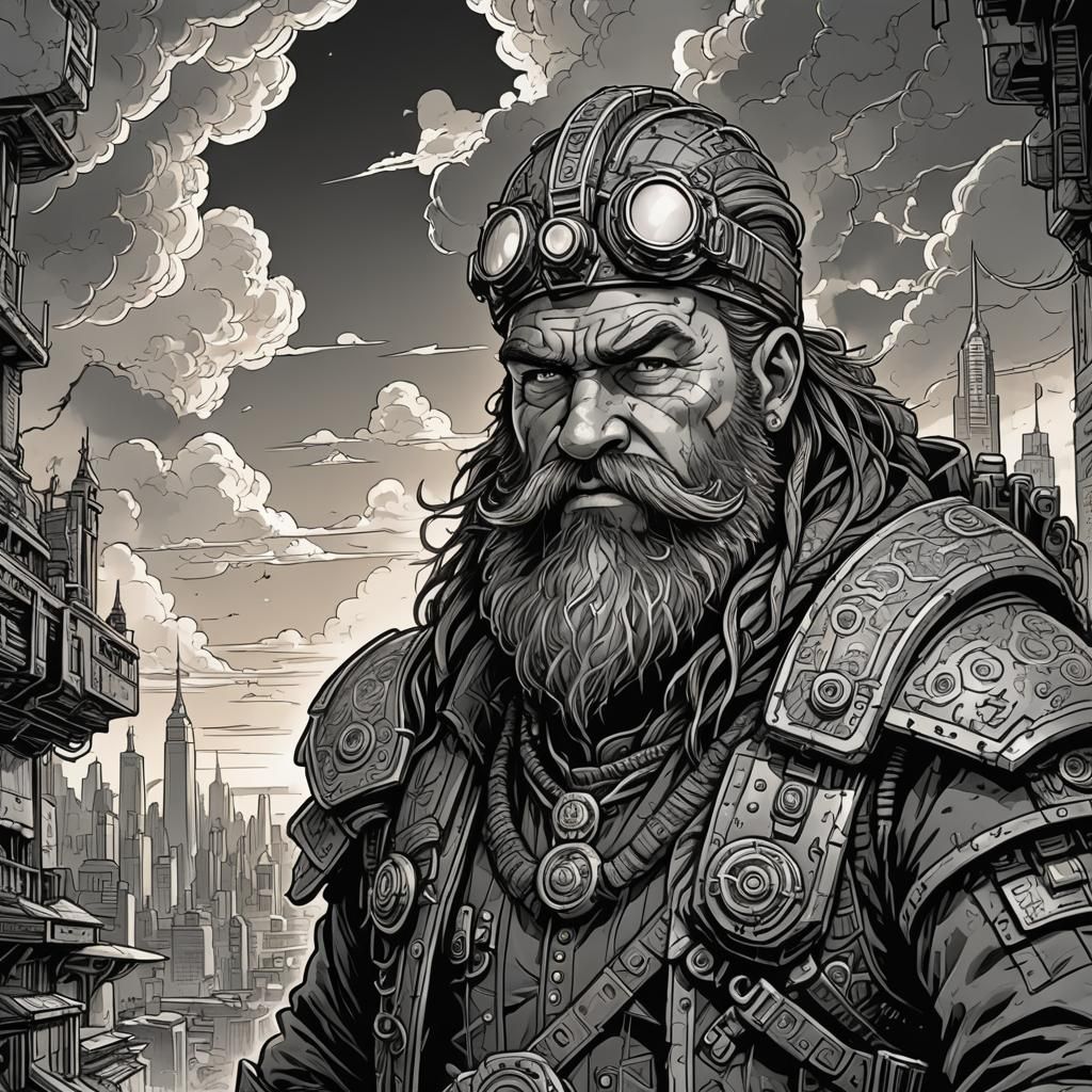 cyberpunk scavenger dwarf