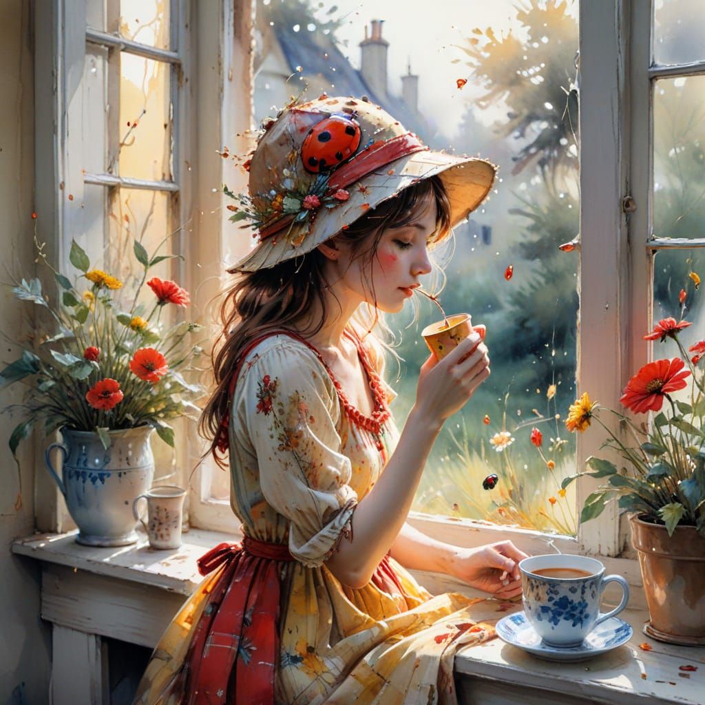 Afternoon tea on a rainy day.  by @Hannah