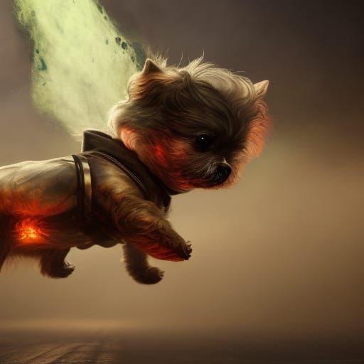 A small dog doing a burnout in Masterpiece, Unity Render, Pe...