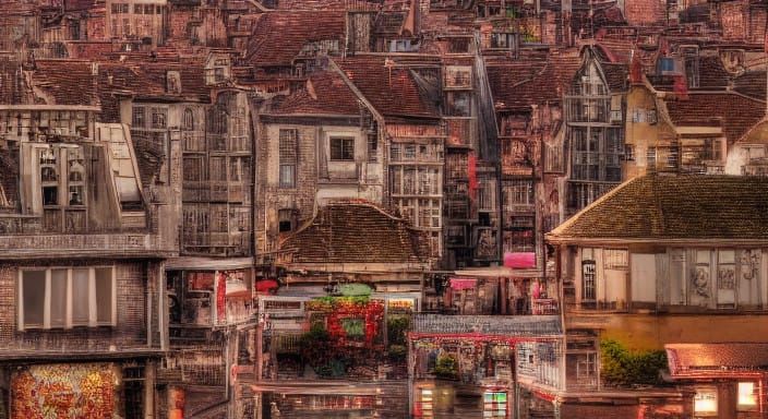 Hyperrealistic Cityscape in Moody Cinematic Style