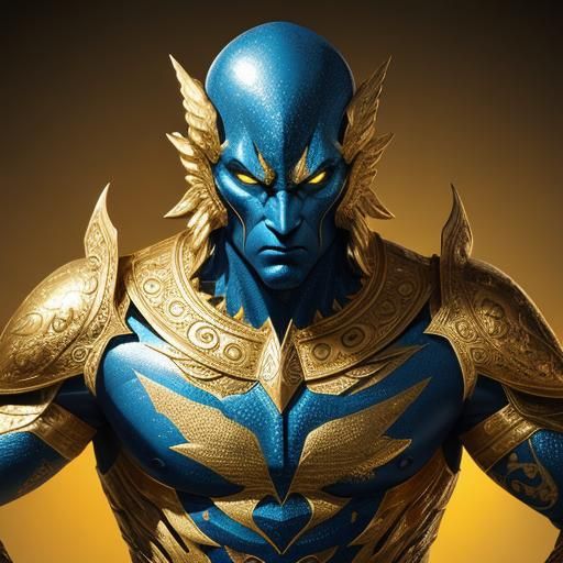 Magnificent creature  in eggs colored gold