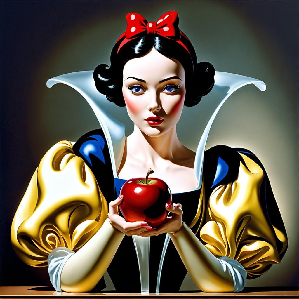Snow White holding the Apple AI Generated Artwork NightCafe Creator