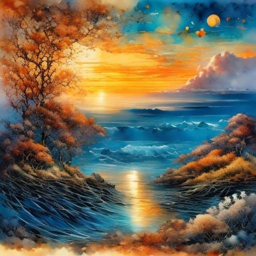 Rugged autumnal seascape