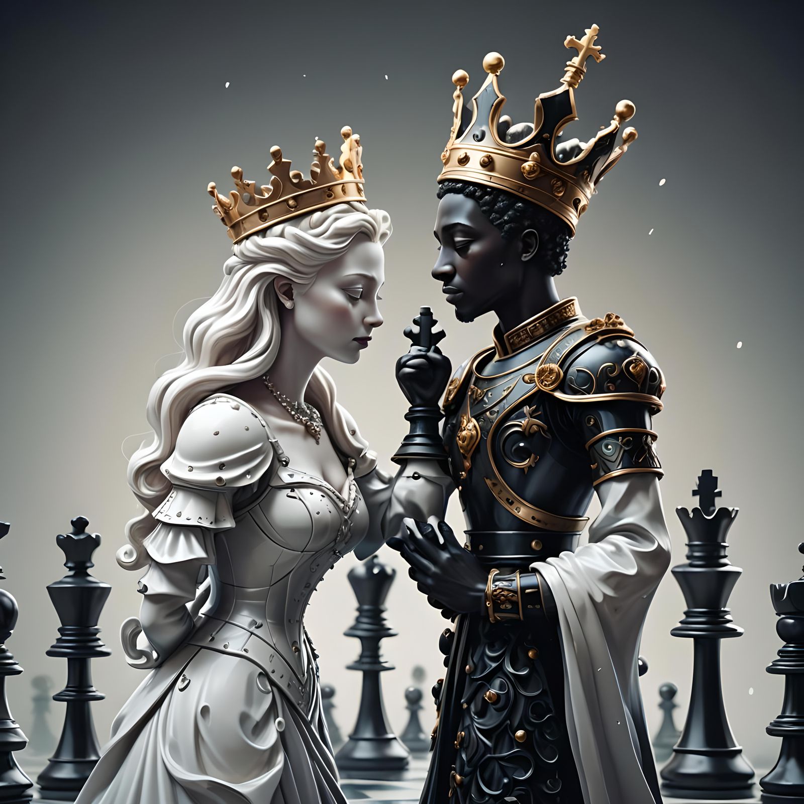 Chess: a match made in heaven  by @RV Art Creations
