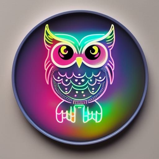 Neon Owl  by @cheesepuff 
