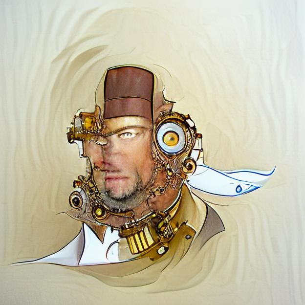 steampunk avatar face, on white background, moebius and greg rutkowski ...