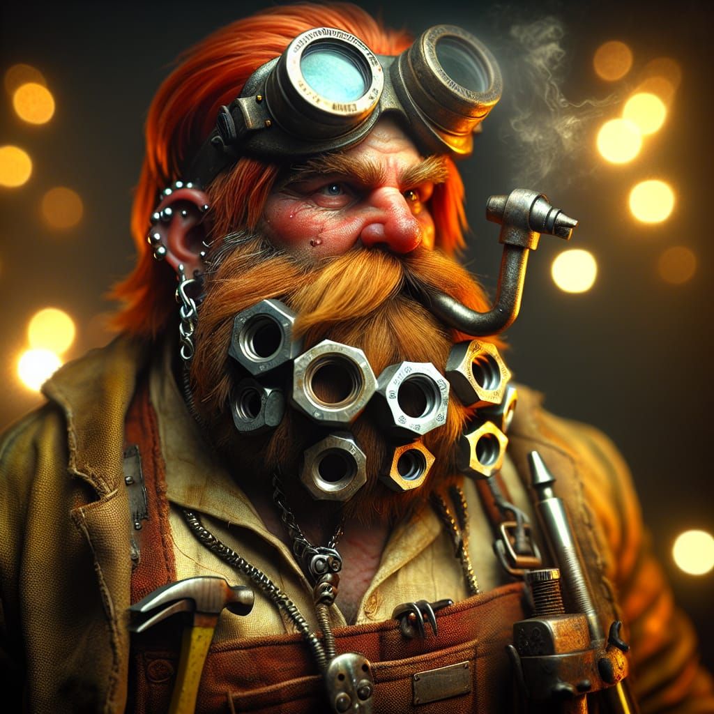 Artificer Dwarf smoking a Metal Pipe - AI Generated Artwork - NightCafe ...