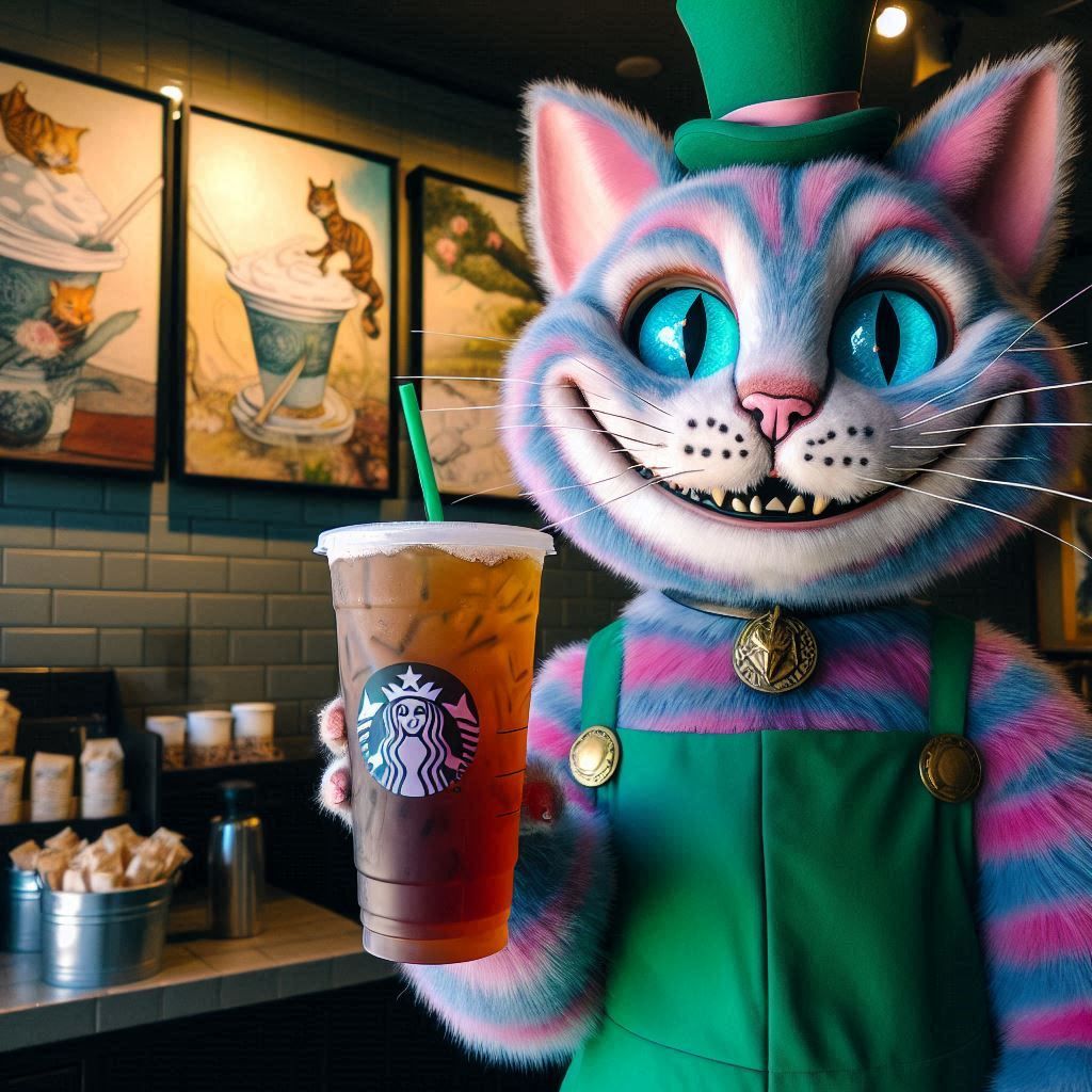 The Cheshire Cat with Starbucks