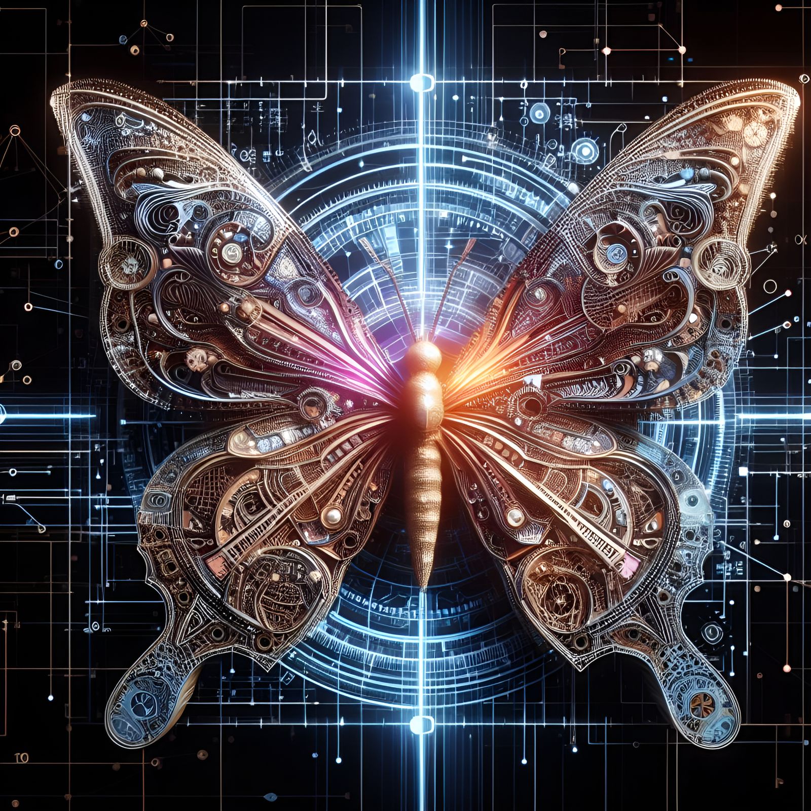Butterfly Effect / Time Flies (DallE3, 23nov23) AI Generated Artwork NightCafe Creator