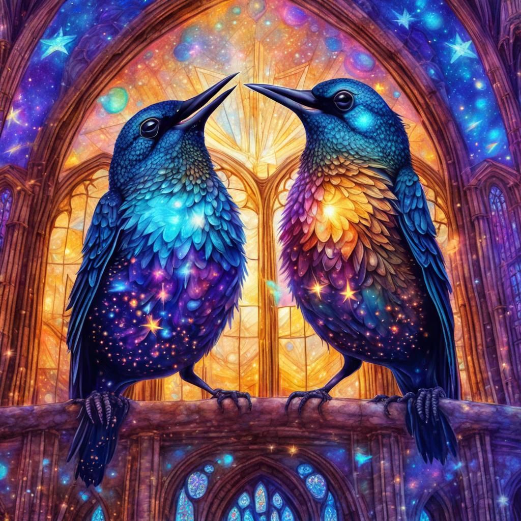 Starlings Singing to each other in a Cathedral  by @Barton