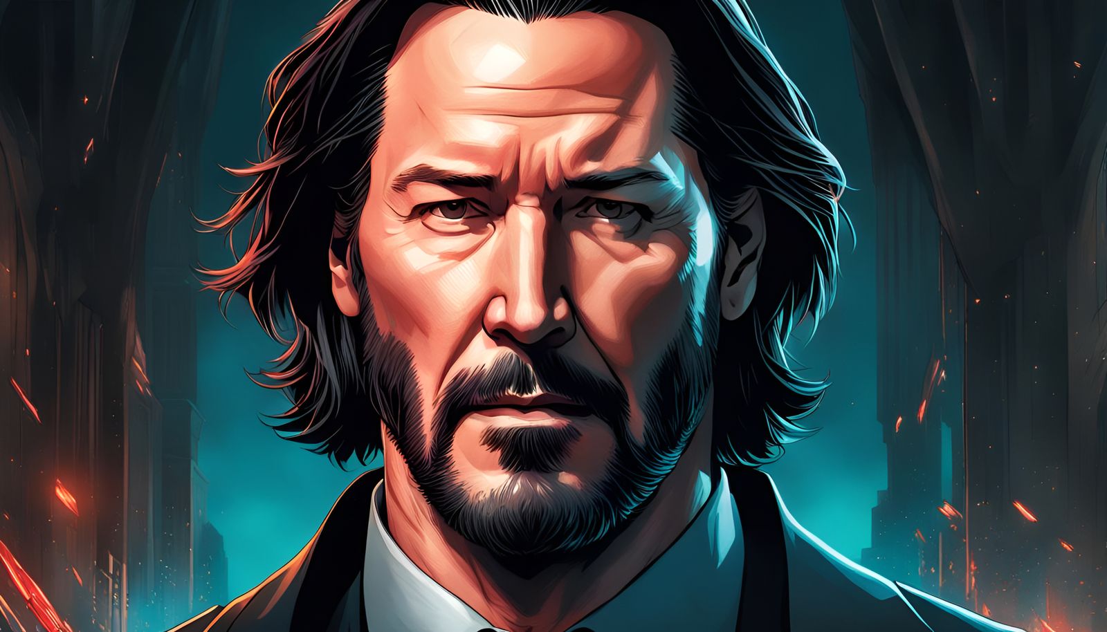 Keanu Reeves as a comic book superhero from Dc comics. intri...