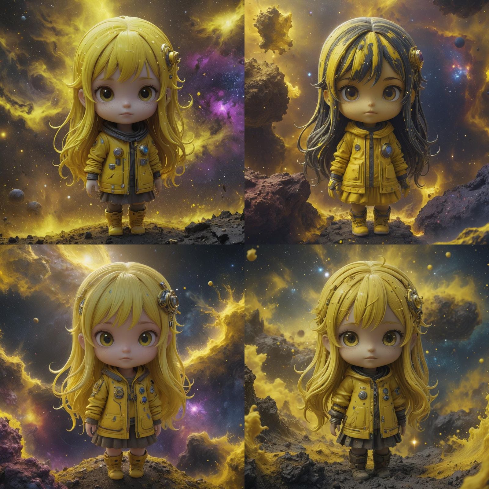 Yellow cosmic dolls