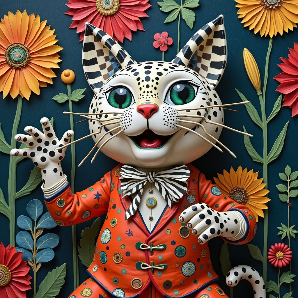 Dandy cat puppet.