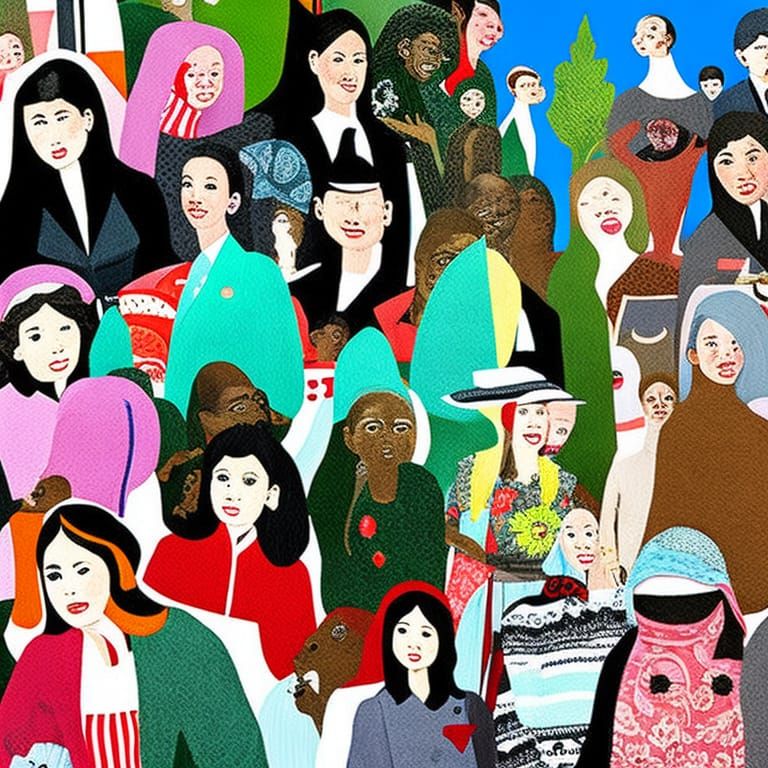 full collage made using extremely varyingly arranged art mus...