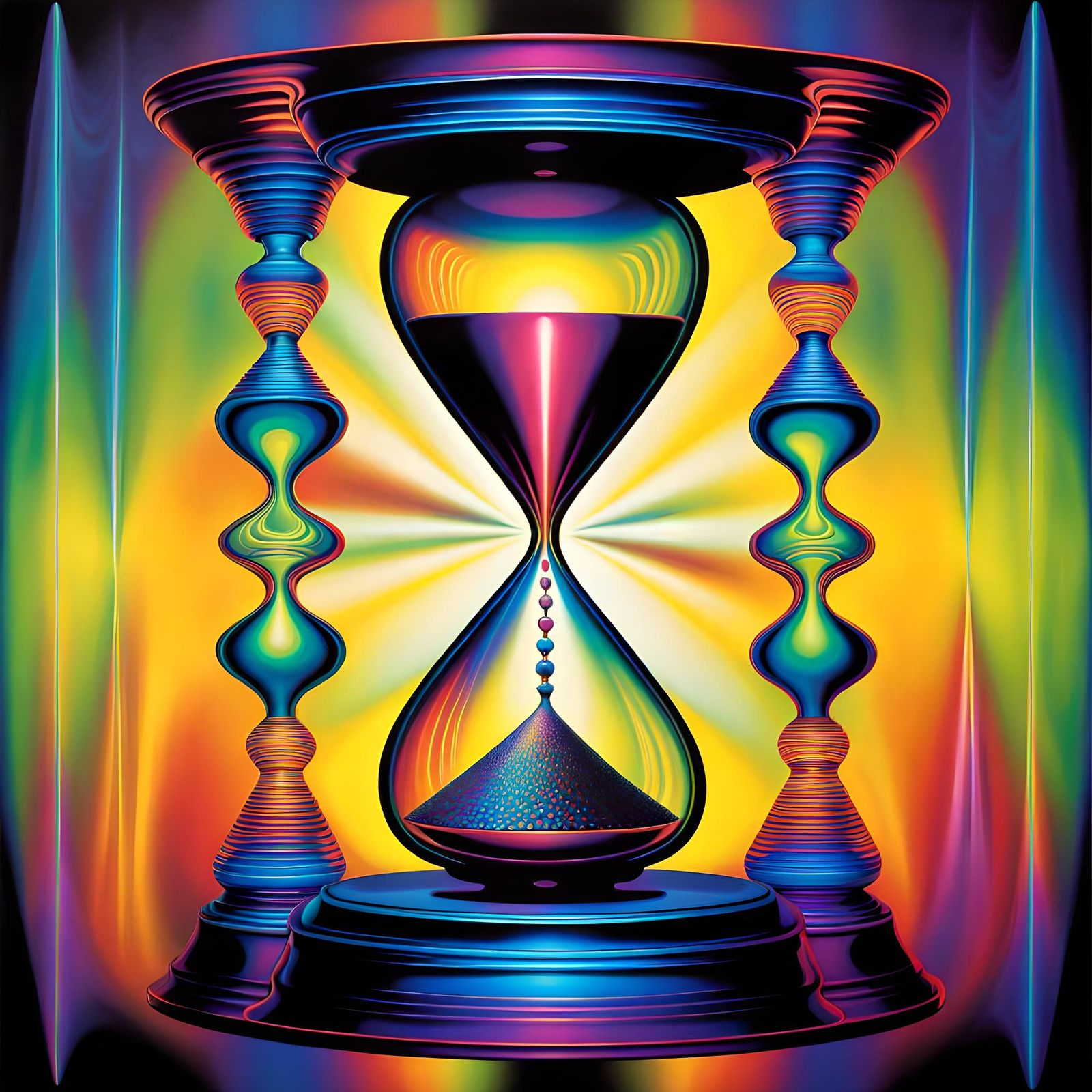 Hourglass Retro Album Cover (I) - AI Generated Artwork - NightCafe Creator