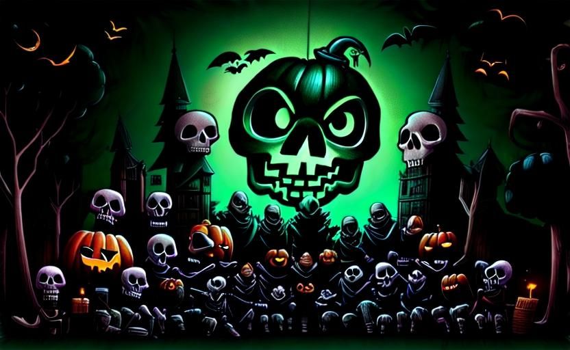  <lora:DoodleSet:1.0> Poisonous skull in the moonlight, halloween