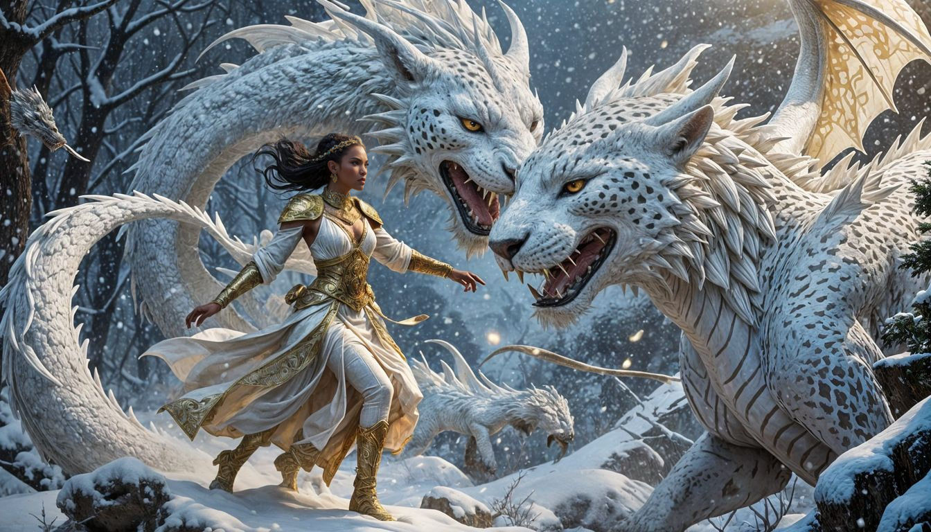 Leopard Hybrid in Epic Battle with Dragon